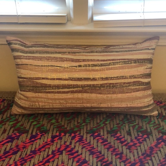 Neutral Striped 12” x 21” Throw Pillow - Picture 2 of 4